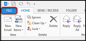 Outlook File tab